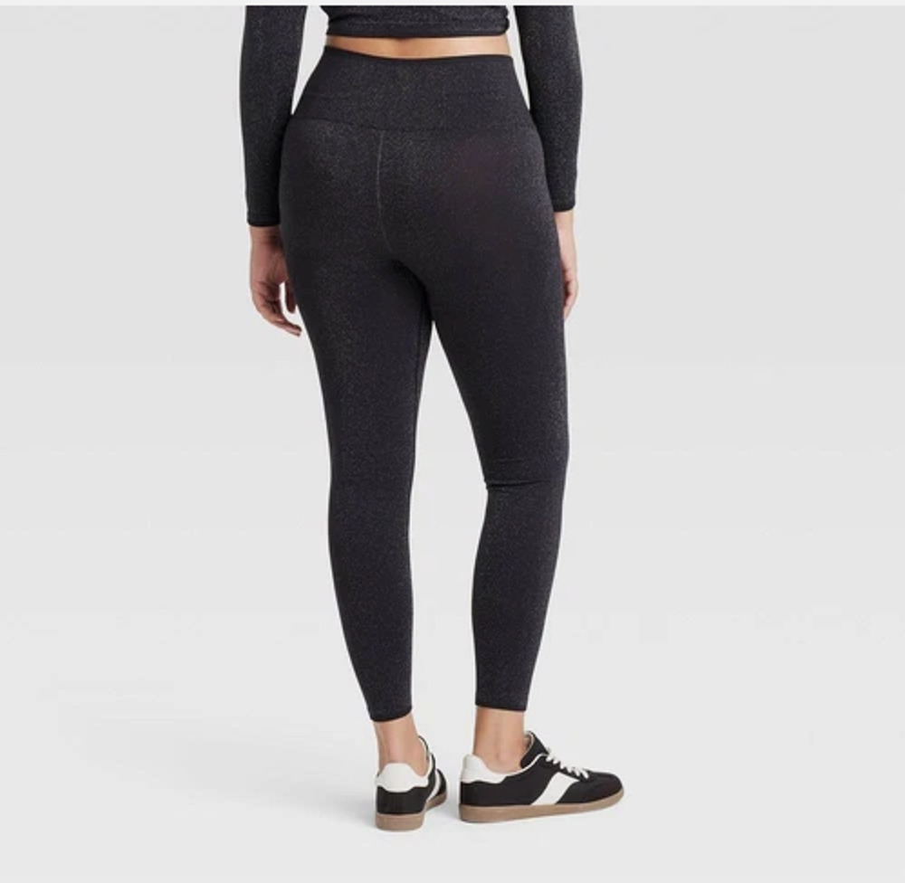 Lurex Black Seamless Leggings Sz Large NWT Hi-Rise- All In Motion